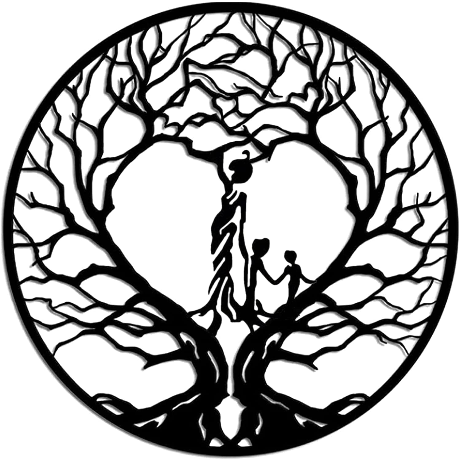 Metal Tree of Life Wall Art Decor - Maternal Love Hanging Ornament for Living Room, Bedroom & Nursery | Handcrafted Mother & Child Symbol for Home & Office Decor