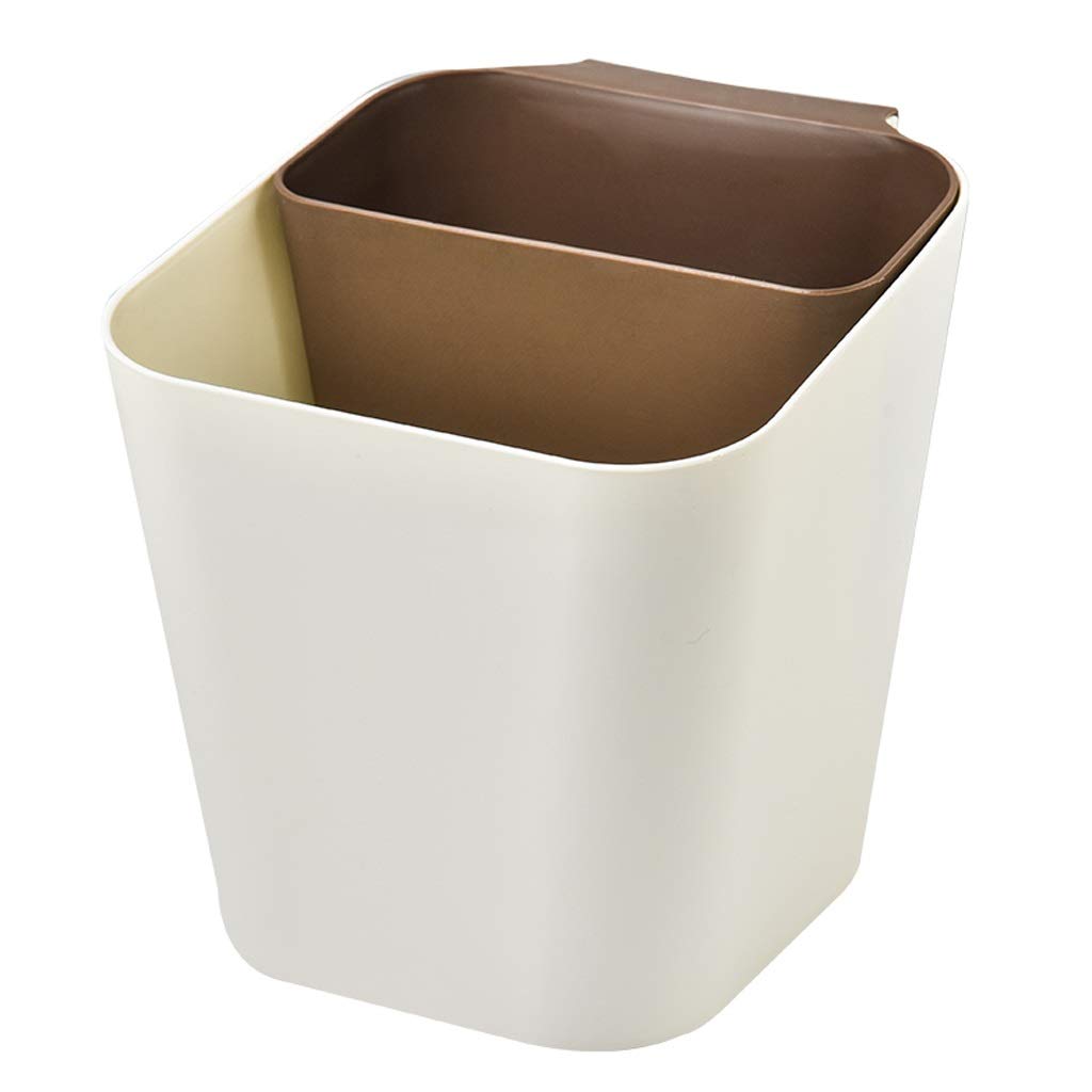 SYALEO 1pc Wall-Mounted Kitchen Trash Can with Dry & Wet Separation - Household Waste Sorting Bin, Cabinet Door Mounted Waste Basket for Indoor Use (Brown) - Perfect for Small Spaces, Apartments & Eco-Friendly Kitchens