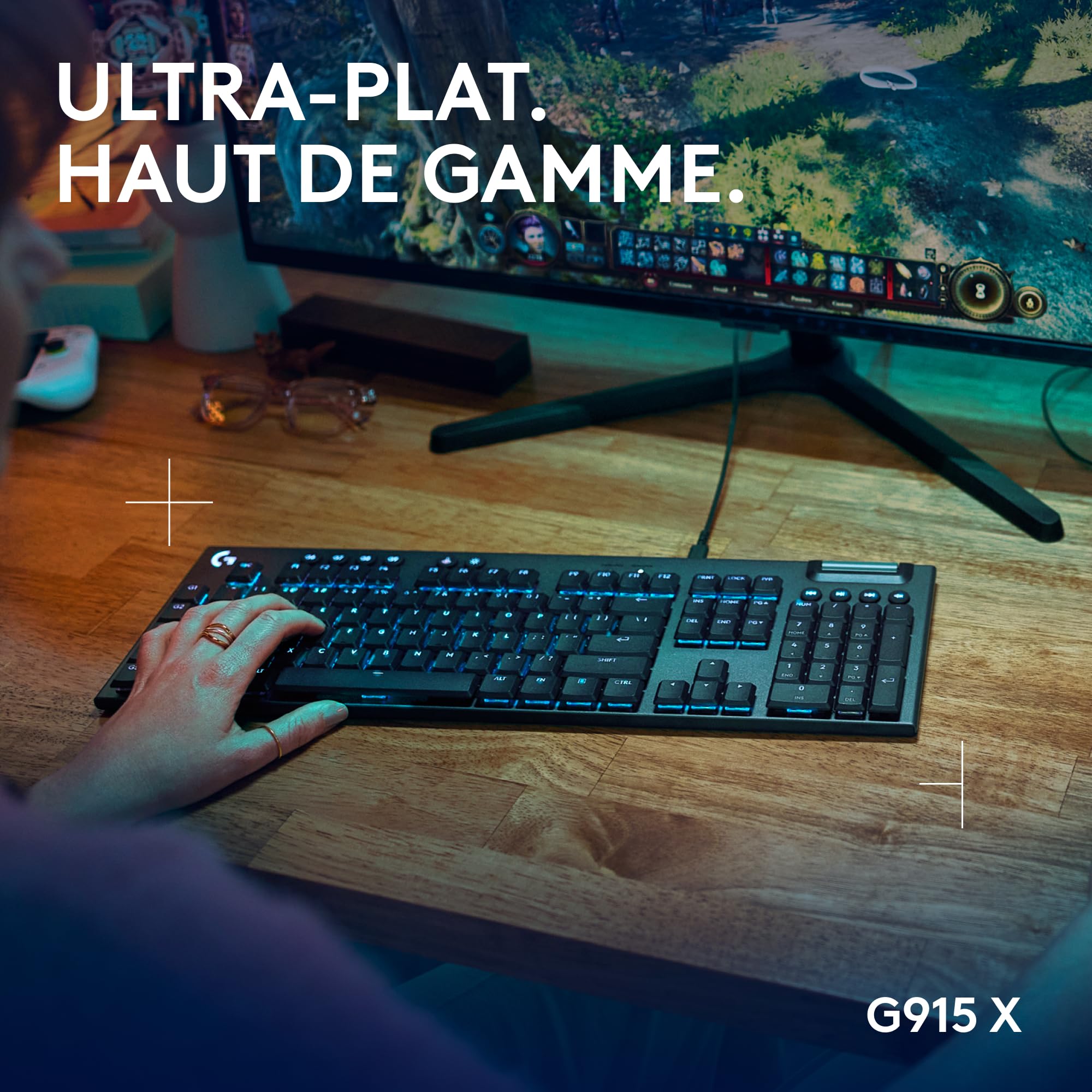 Logitech G915 X Ultra-Slim Mechanical Gaming Keyboard - RGB, Programmable Keys for PC/Mac Gaming