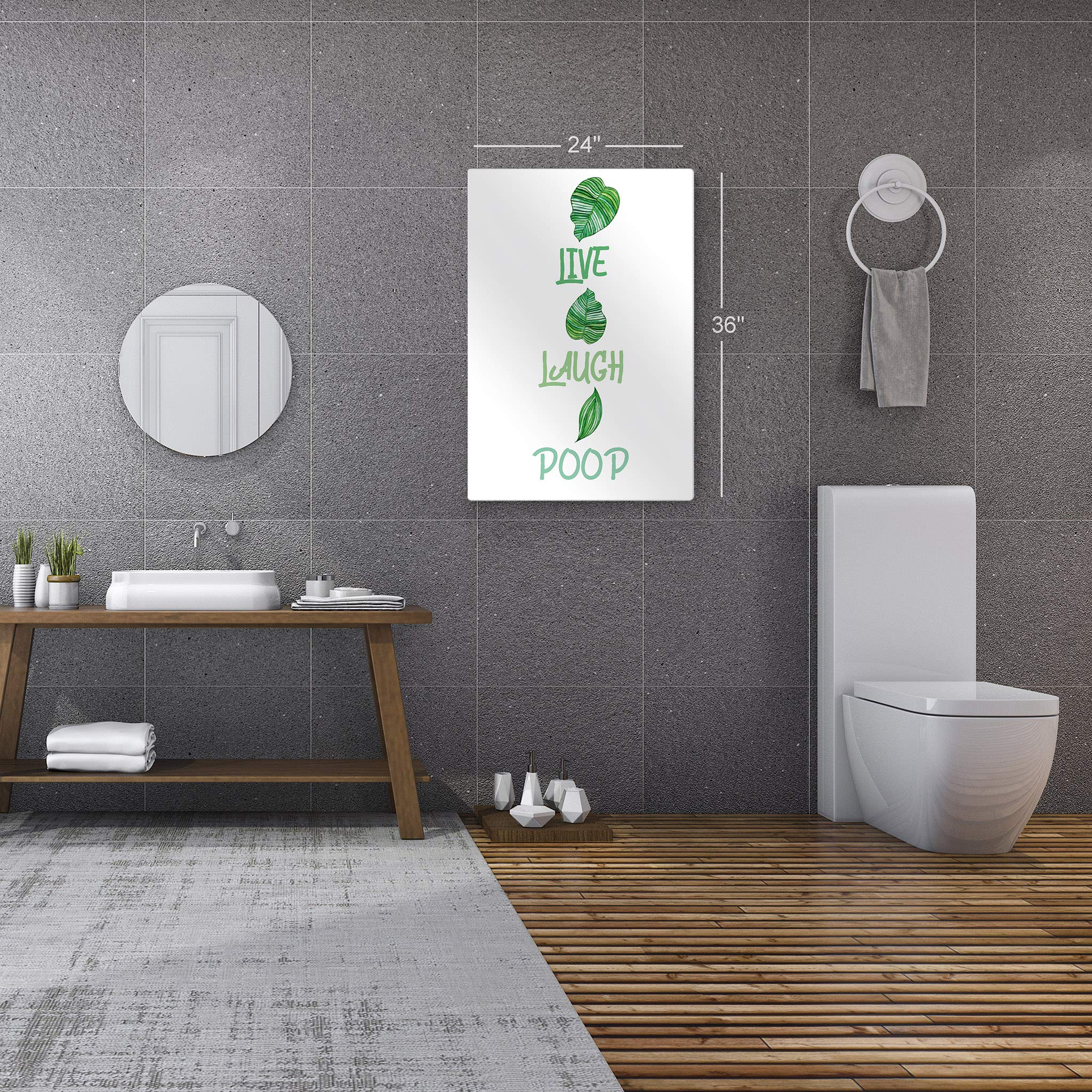 Funny Bathroom Wall Art - Live Laugh Poop Metal Sign for Toilet Decor, 30x20 Inch Ready-to-Hang Home Decoration - Perfect for Powder Rooms, Guest Bathrooms & Humorous Home Gifts (Made in USA)