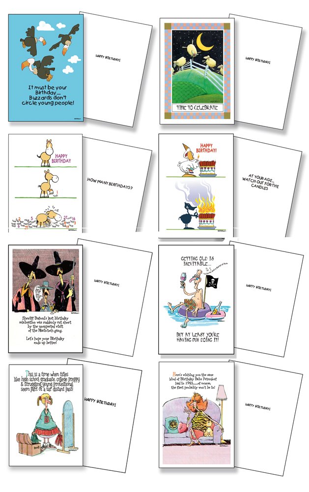 48 Funny Birthday Cards with Envelopes - Assorted Humorous Greeting Card Box Set by Stonehouse Collection | Perfect for Parties, Gifts & Special Occasions