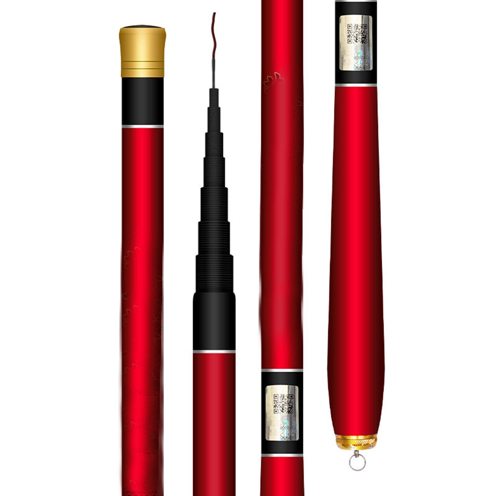 Ultra-Short Carbon Fishing Rod - 2.7m Portable Hand Rod for Stream Fishing | Lightweight & Durable | Perfect Gift for Anglers | Ideal for Travel, Kayak & Tight Space Fishing