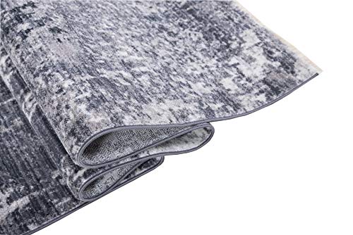 Allstar 5x7 Modern Black Storm Rug - 6'11
