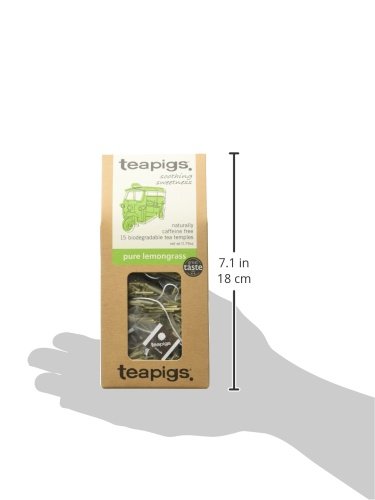 Teapigs Pure Lemongrass Herbal Tea Bags - 15 Count Pack of Whole Leaf Tea for Relaxation & Digestion - Perfect for Stress Relief, Afternoon Tea & Wellness Routines