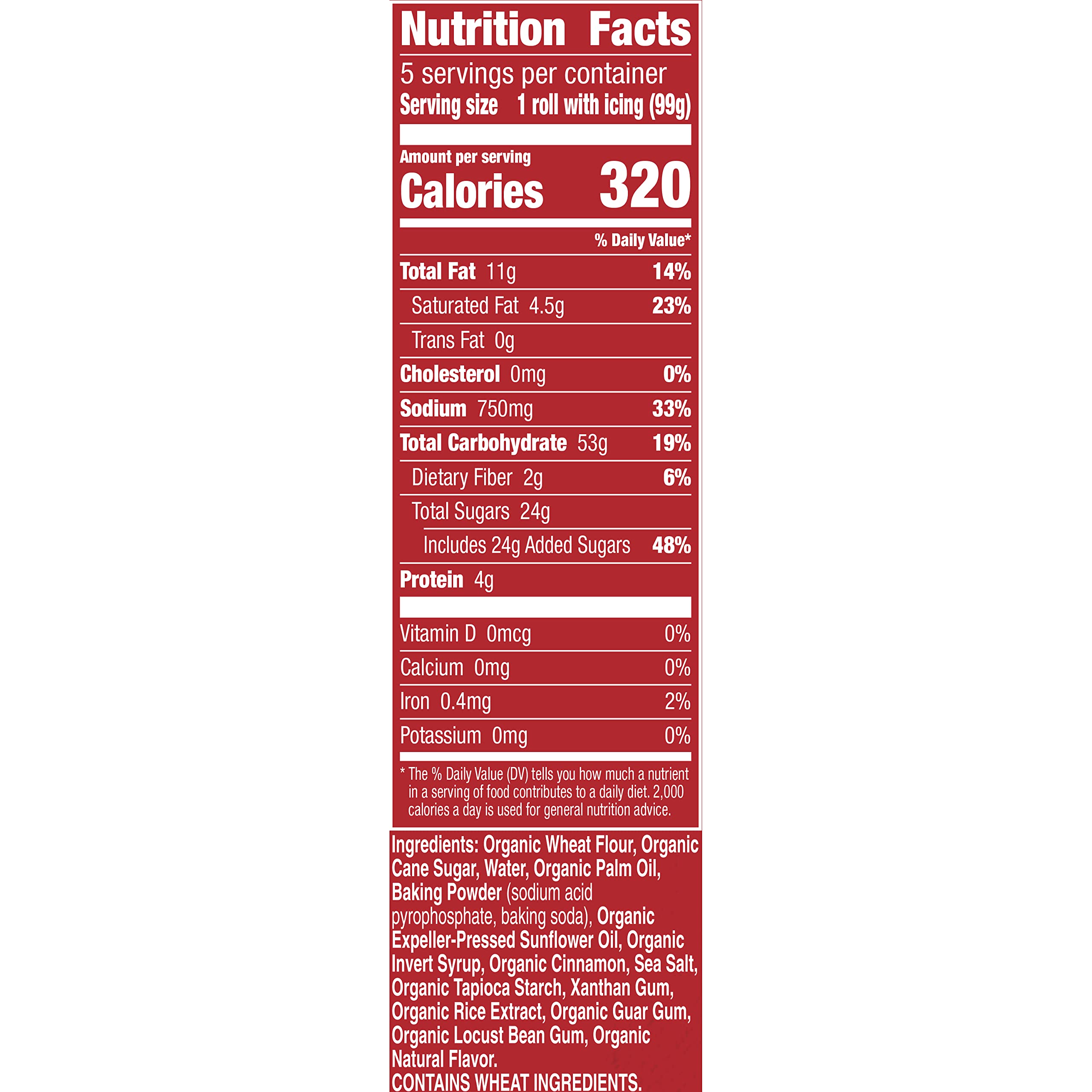 Organic Cinnamon Rolls with Icing - Immaculate Baking (5 Rolls, 17.5 oz) - Perfect for Breakfast, Brunch & Holiday Baking