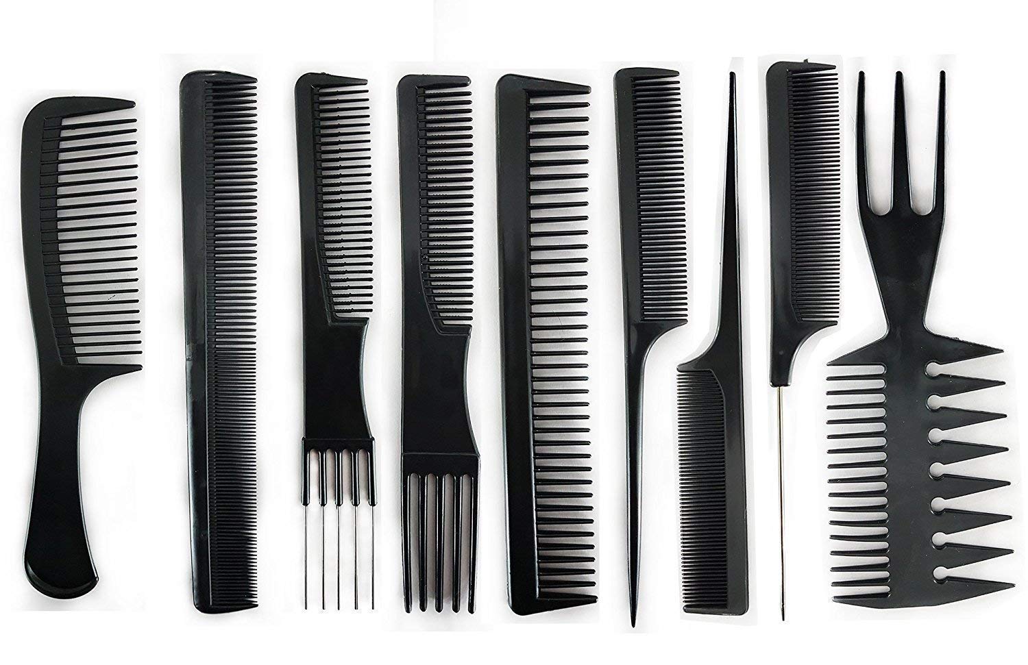 Professional Hair Cutting Comb Set for Salon & Home Use - EKAN Black Styling Combs for Hairdressing, Barber & DIY Styling | Perfect for Salons, Barbershops & Personal Grooming Kits