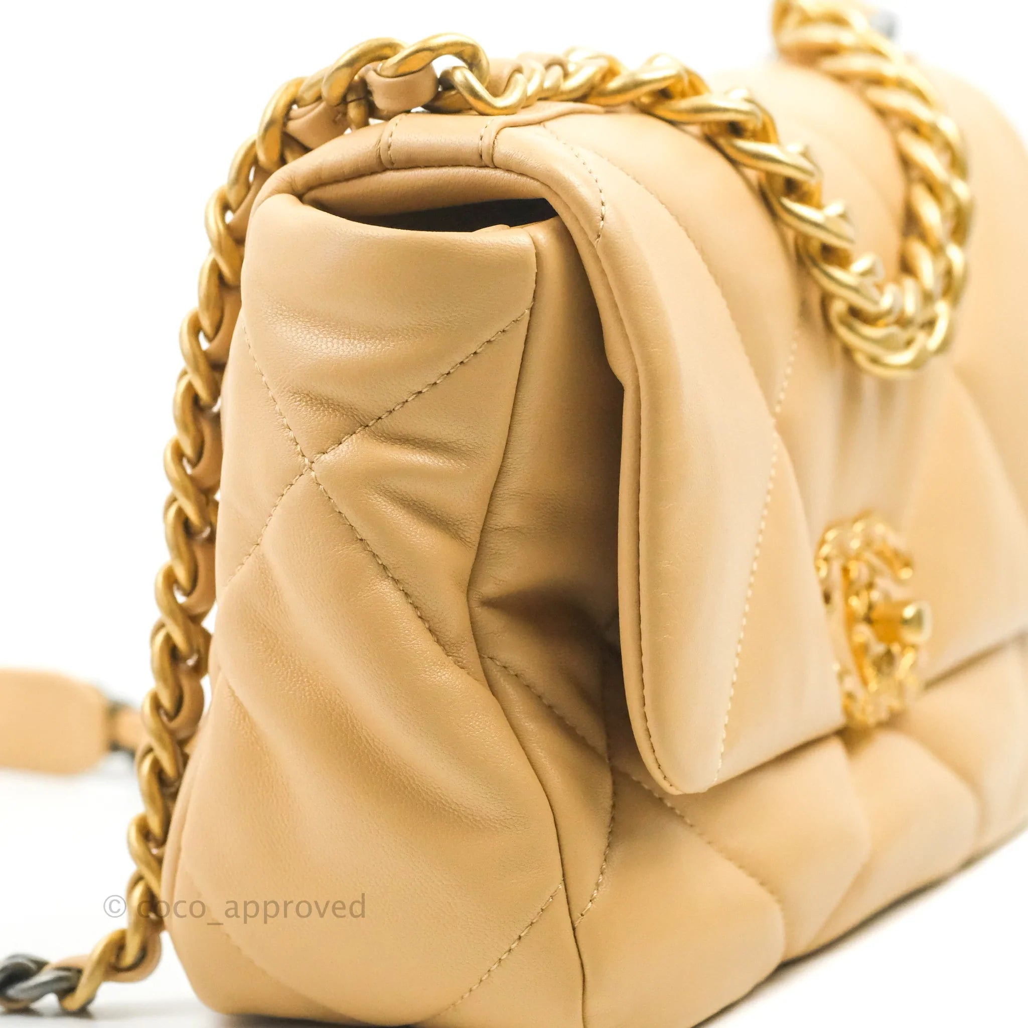 Chanel 19 Small Handbag in Dark Beige with Mixed Hardware - 22C Collection | Luxury Crossbody Bag for Women, Perfect for Date Night & Special Occasions