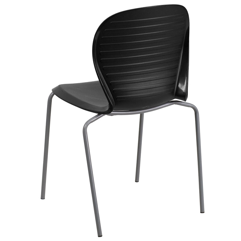 FLASH HERCULES Series 551 lb Capacity Black Stackable Folding Chair - Heavy Duty Event, Banquet, Conference & Outdoor Seating Solution