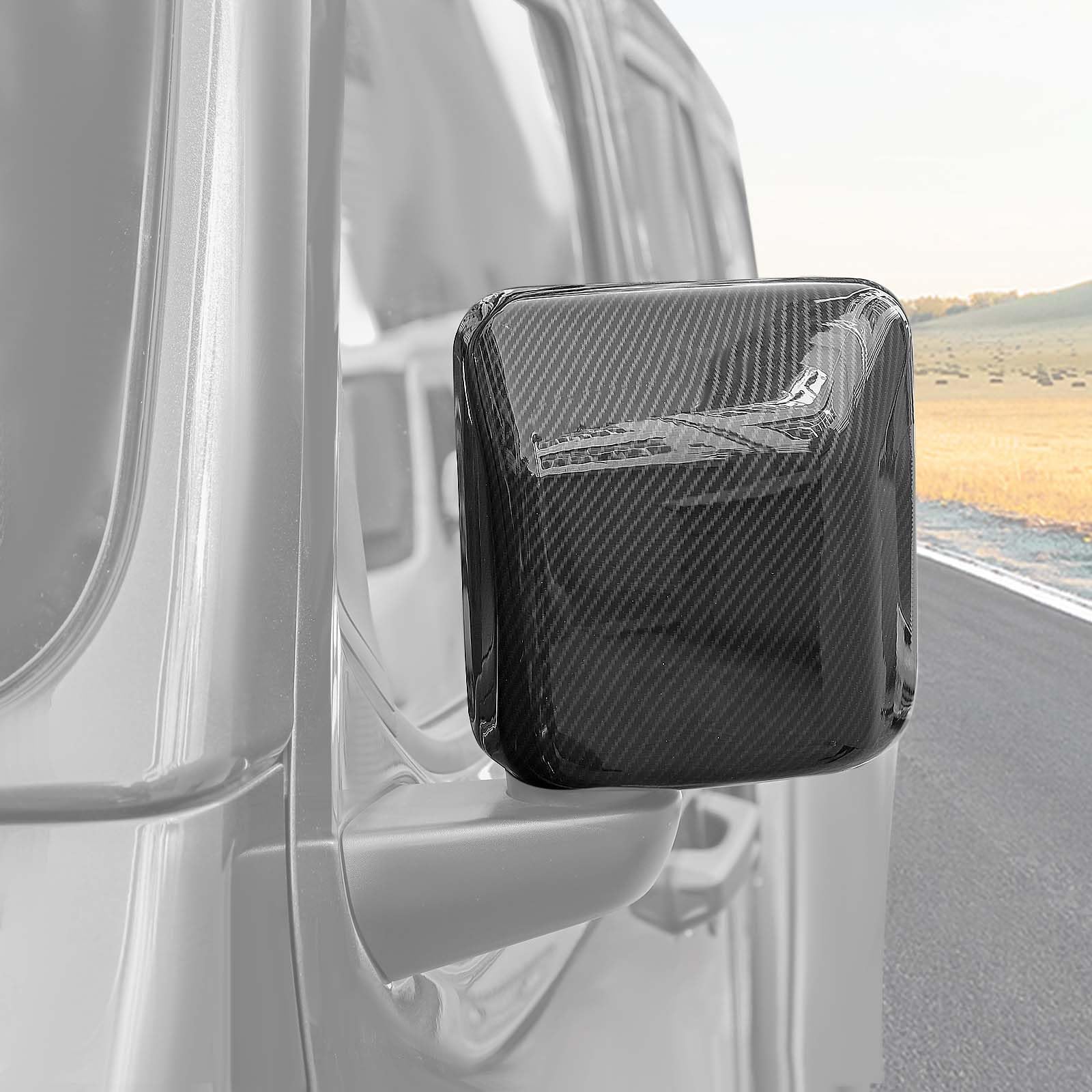 Carbon Fiber Side Mirror Cover Trim for Jeep Wrangler JL/JLU & Gladiator JT (2018-2024) - 2pcs - Durable Exterior Accessories for Off-Road & Urban Driving