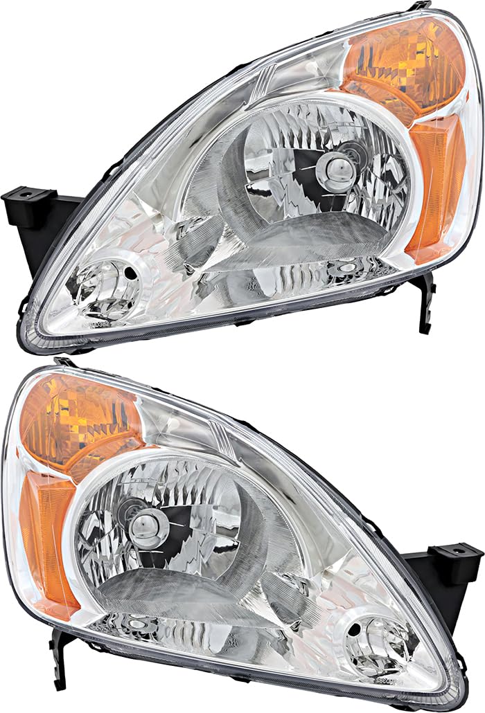 Honda CRV Headlights Replacement Set - Compatible with 2002 2003 2004 Models - Halogen Driver & Passenger Side Lamps - Perfect for Night Driving & Vehicle Upgrades