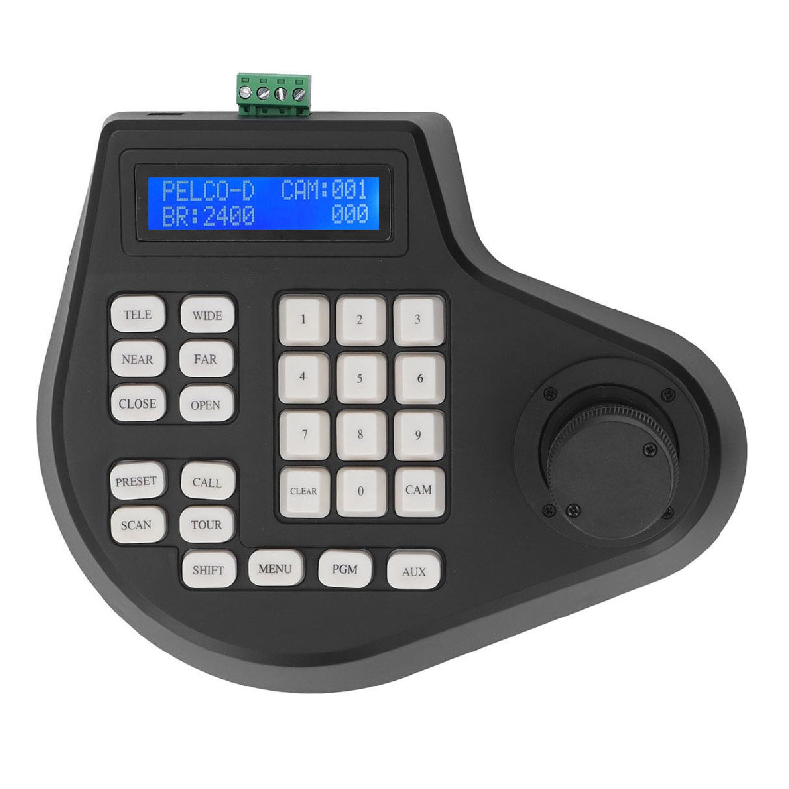 PTZ Camera Controller Keyboard with LCD Display - 100-240V ABS Dome Camera Controller, 4D Joystick for Surveillance Systems - Compatible with Standard Protocols (US Plug) - Ideal for Security Monitoring, Live Streaming & Conference Room Setup