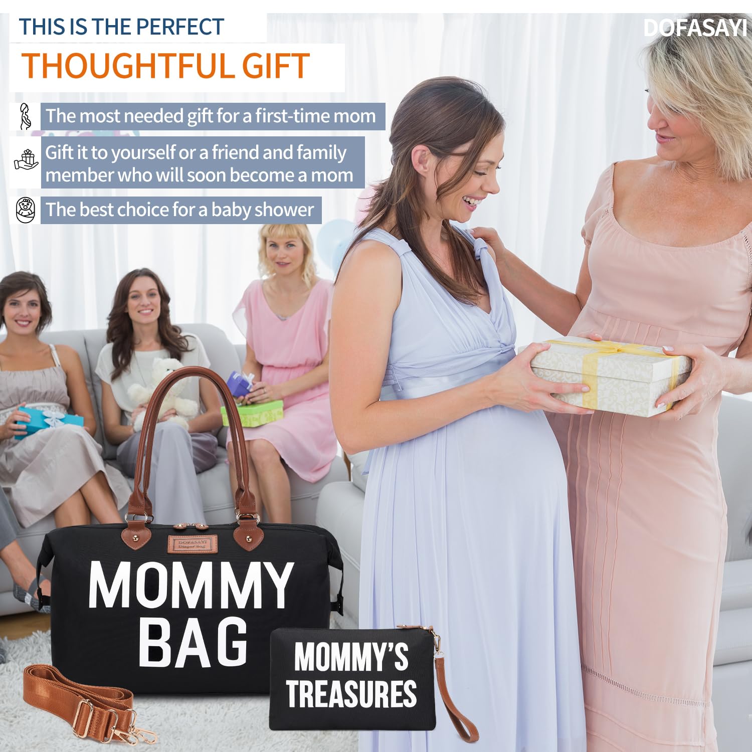 DOFASAYI Waterproof Leather Diaper Backpack with Changing Pad - Multifunctional Baby Bag for Moms & Dads - Perfect for Travel, Outings & Daily Parenting Needs
