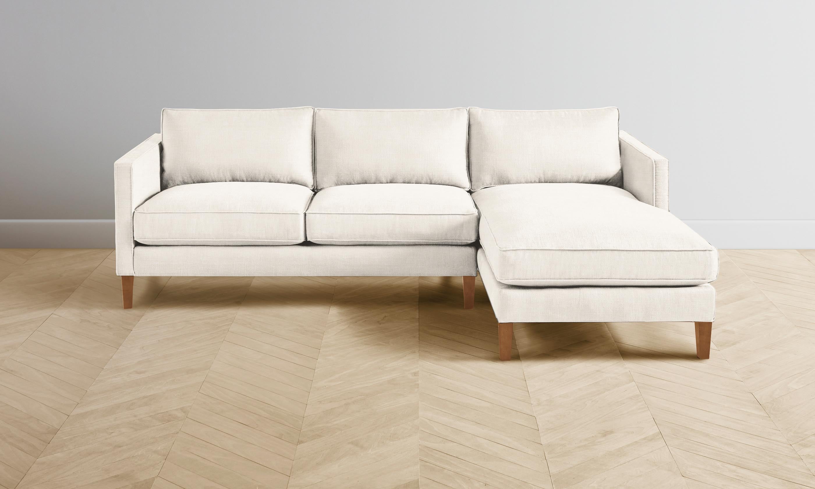 Premium Crosby Sectional Sofa - Performance Woven Chenille Fabric in Desert Beige | Modern Living Room Furniture for Comfortable Lounging & Family Gatherings