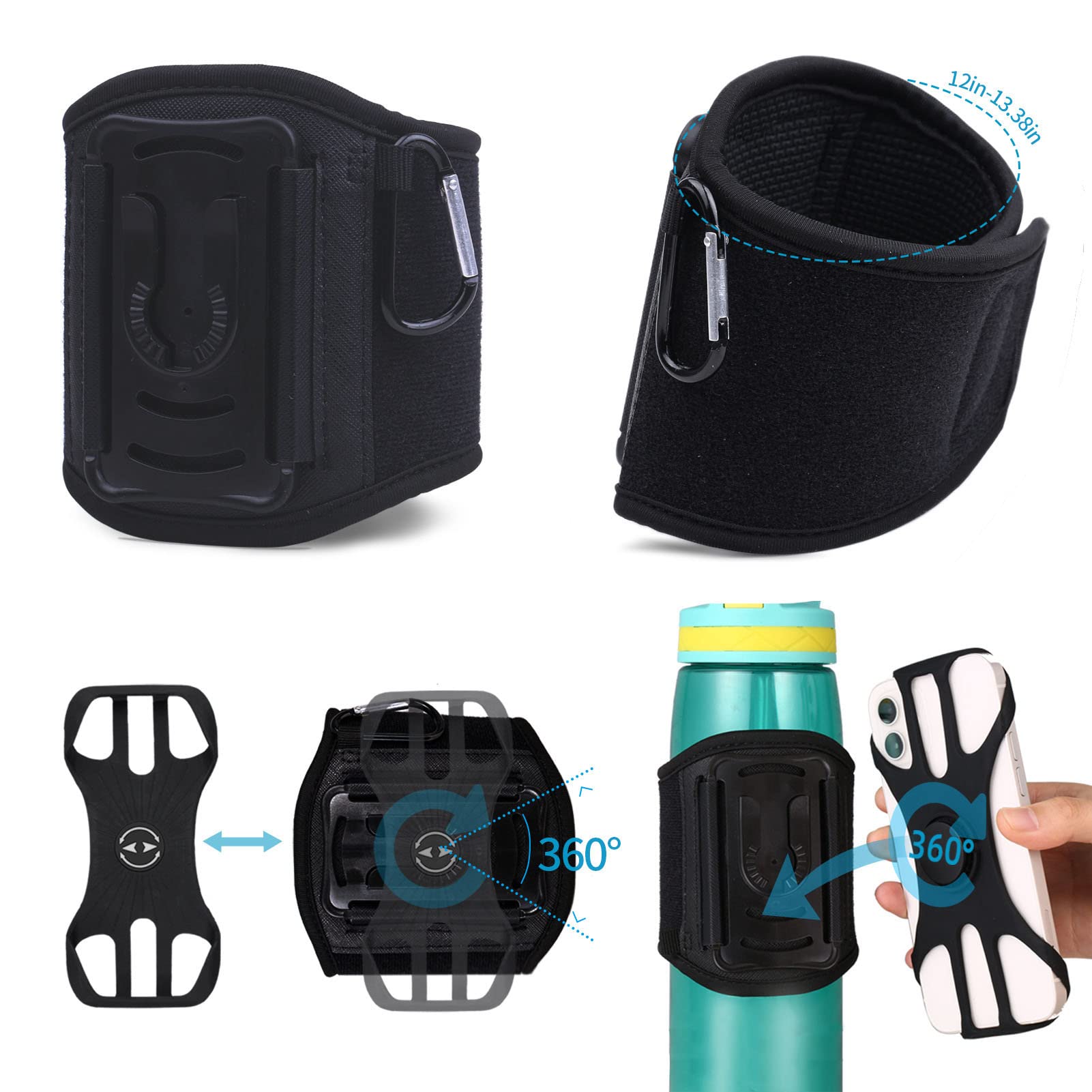 360° Rotating Phone Lanyard for Running - Water Bottle Strap Holder