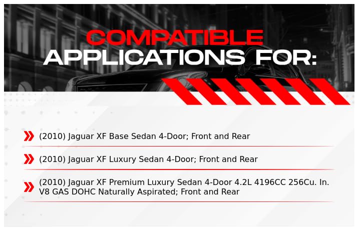 R1 Concepts Premium Front & Rear Brake Kit with Semi-Metallic Pads & Rotors - Complete Hardware & Sensor Kit - Fits 2010 Jaguar XF | Enhanced Stopping Power for City Driving & Highway Safety