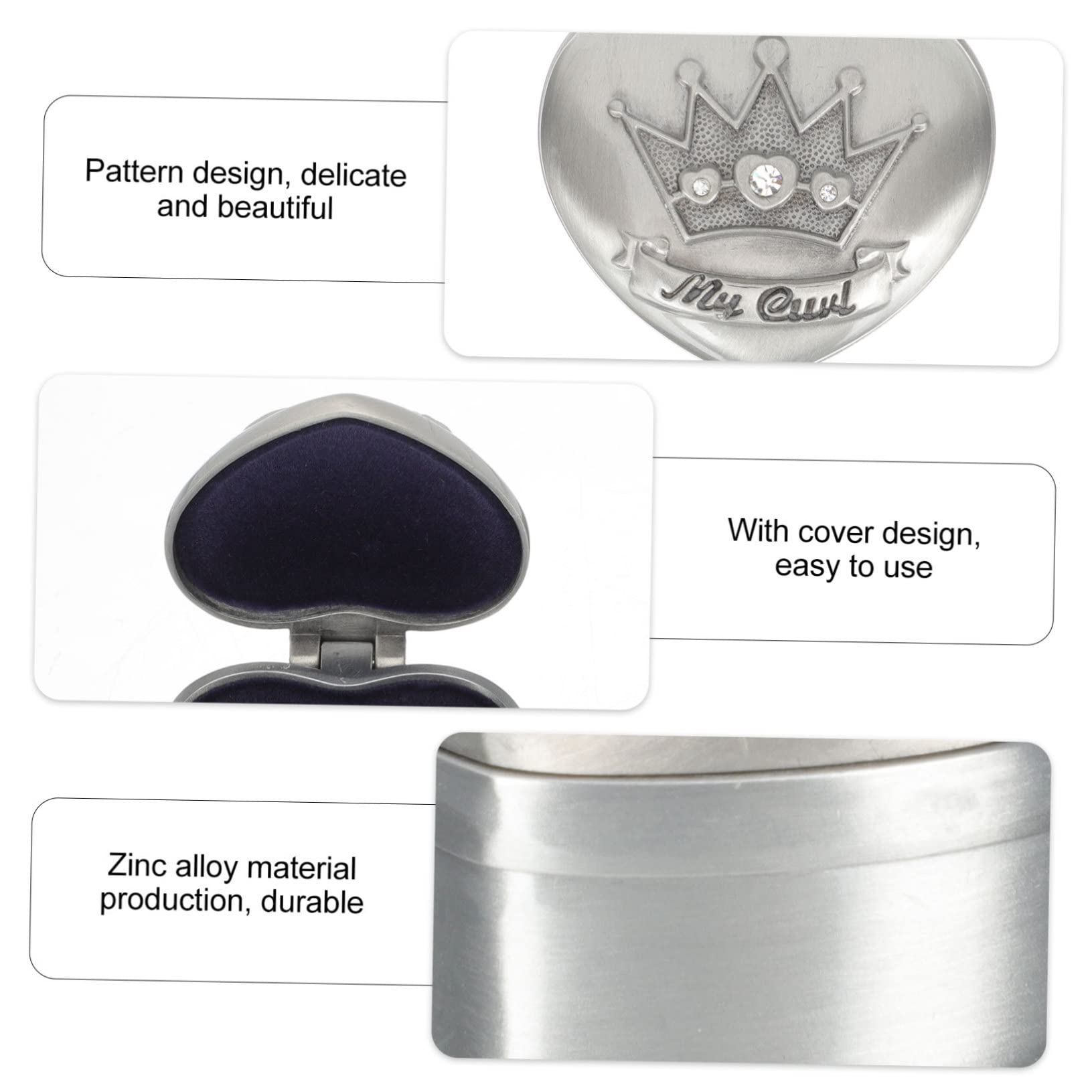 Premium 2-Pack Zinc Alloy Crown Storage Box - Elegant Carved Tooth Case for Dentures, Dental Crowns & Jewelry | Perfect for Travel, Home Organization & Dental Professionals