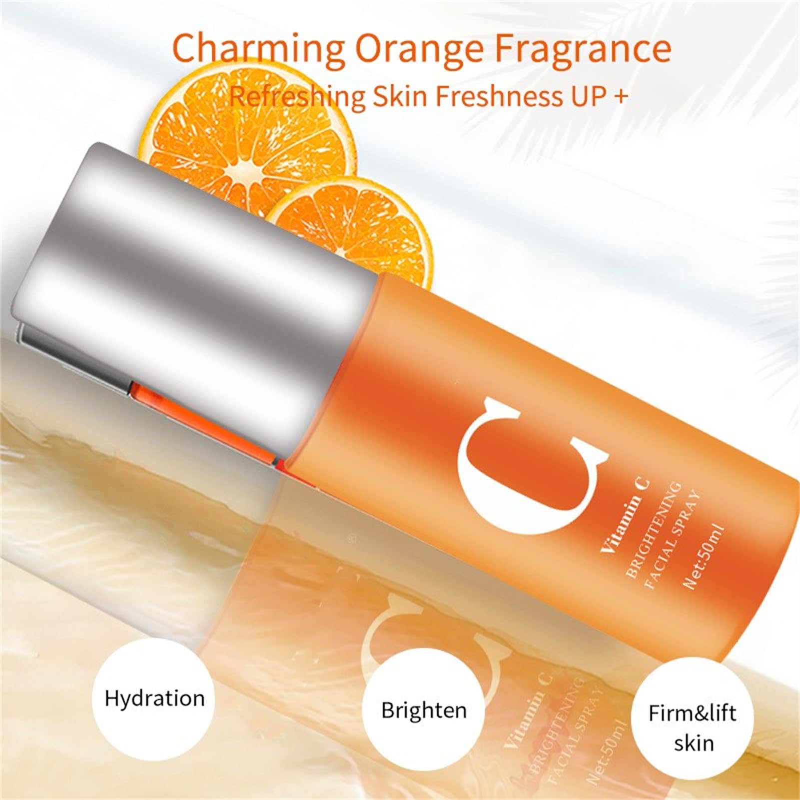 Organic Vitamin C Facial Spray - Anti-Aging Face Serum with Hydrating & Firming Benefits | VC Moisturizing Spray for All Skin Types | Day & Night Skincare Routine | Perfect for Travel, Gym & On-The-Go Refreshment