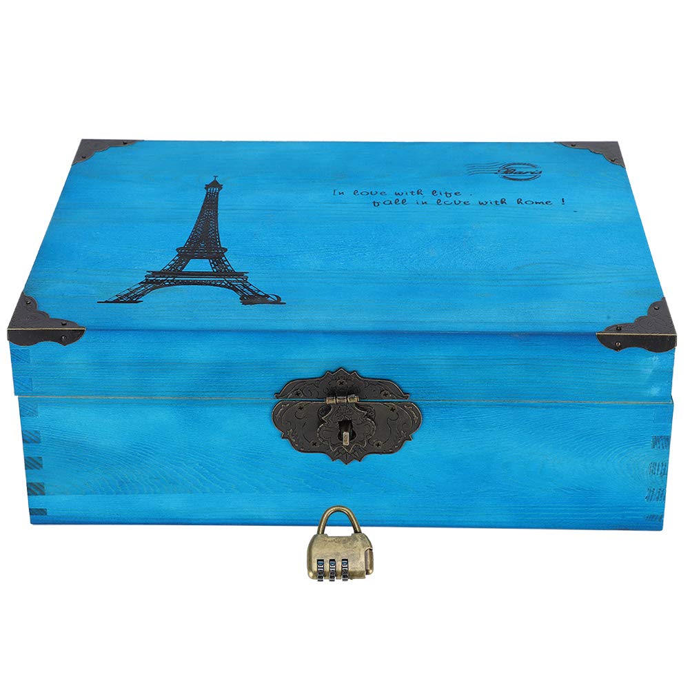 Classic Wooden Desktop Storage Box - Elegant Organizer for Cosmetics, Jewelry & Documents with Lock | Perfect for Home, Office & Travel Use