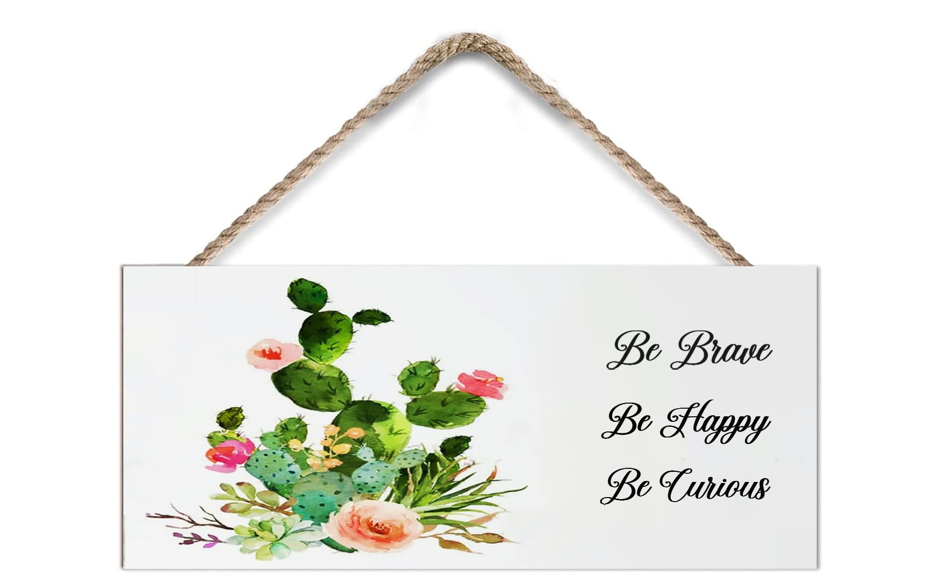 6x12 Inch Cactus Bouquet Wooden Wall Sign - Southwestern Floral Succulent Wall Art for Home, Kitchen, Bar & Garage Decor | Perfect for Front Door, Living Room & Western-Themed Spaces