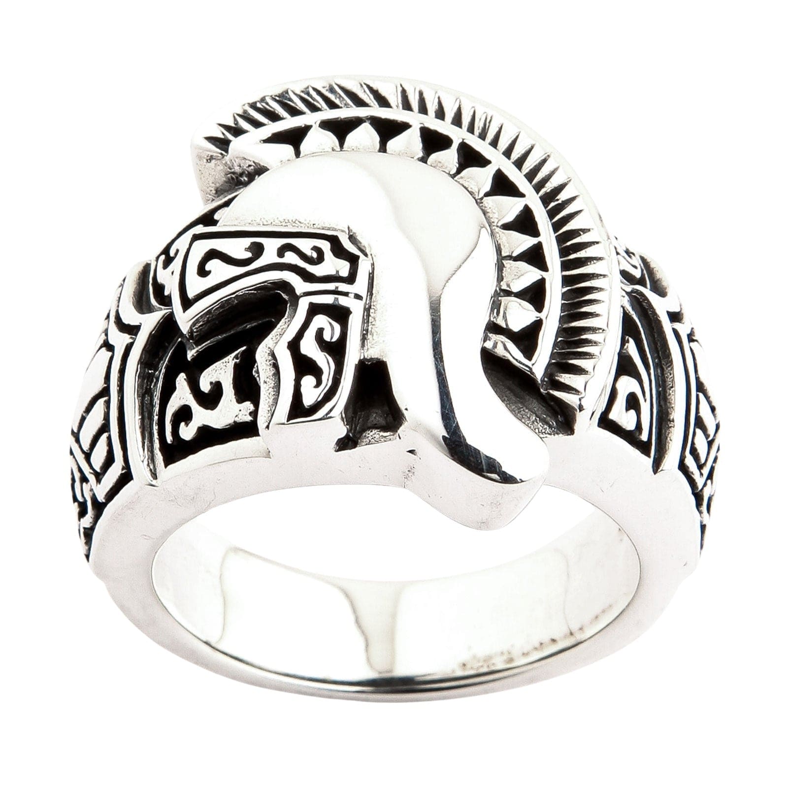 Roman Warrior Helmet Sterling Silver Ring - Medieval Knight Jewelry for Men - Perfect for Renaissance Fairs, LARP Costumes & Historical Reenactments