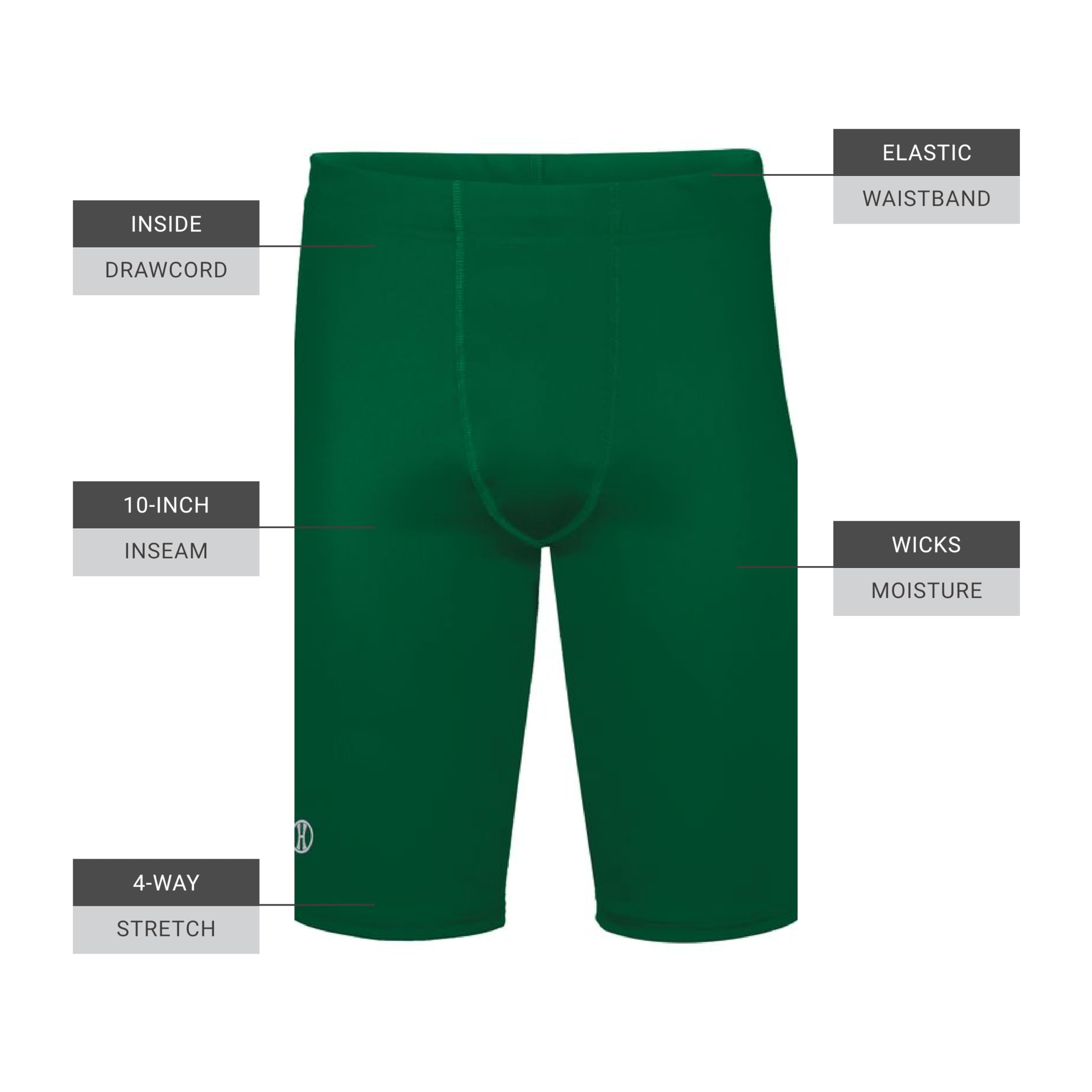 Holloway Men's Premium Max Compression Shorts - High-Performance Workout & Running Shorts for Gym, Training & Sports Activities