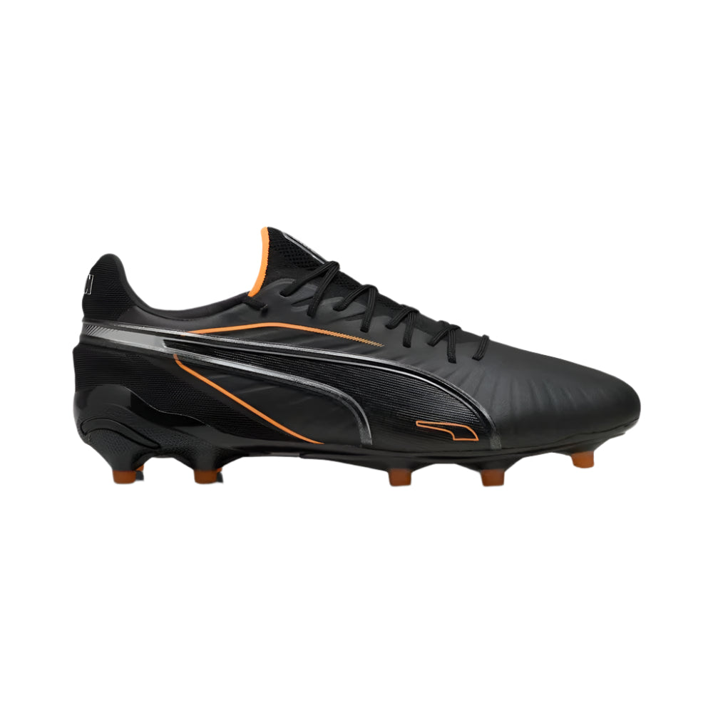 Puma King Ultimate FG/AG Football Boots for Men - Black/Fire/Silver - Lightweight Soccer Cleats for Firm & Artificial Grass - Perfect for Training & Matches