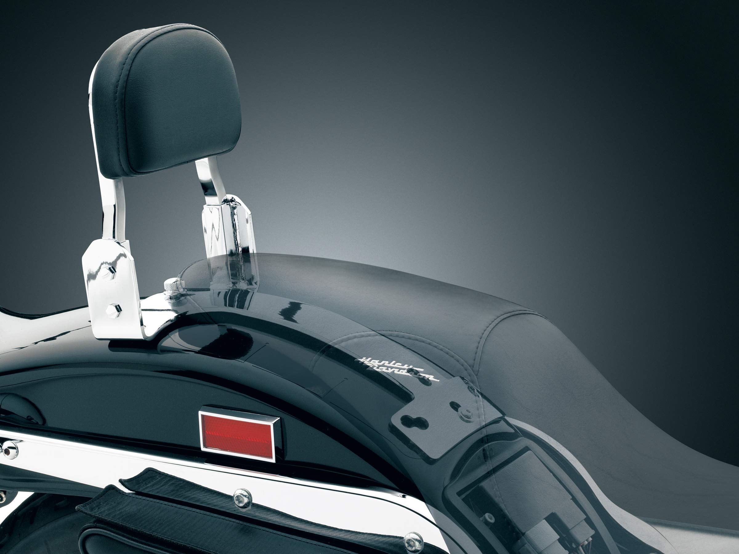 Kuryakyn 8998 Plug-N-Play Sissy Bar Mount for Harley-Davidson Softail Dyna Sportster FXR Motorcycles - Chrome Motorcycle Accessory - Perfect for Long Rides Passenger Comfort and Custom Bike Builds