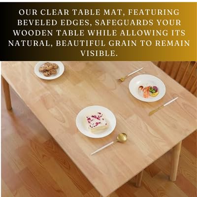 Custom-Cut Oval Clear PVC Vinyl Table Protector - 2mm Thick Scratch & Moisture Resistant Table Cover - 60x42 Inch Personalized Placemat for Dining Tables, Office Desks, and Countertops - Perfect for Home, Restaurant, and Event Use