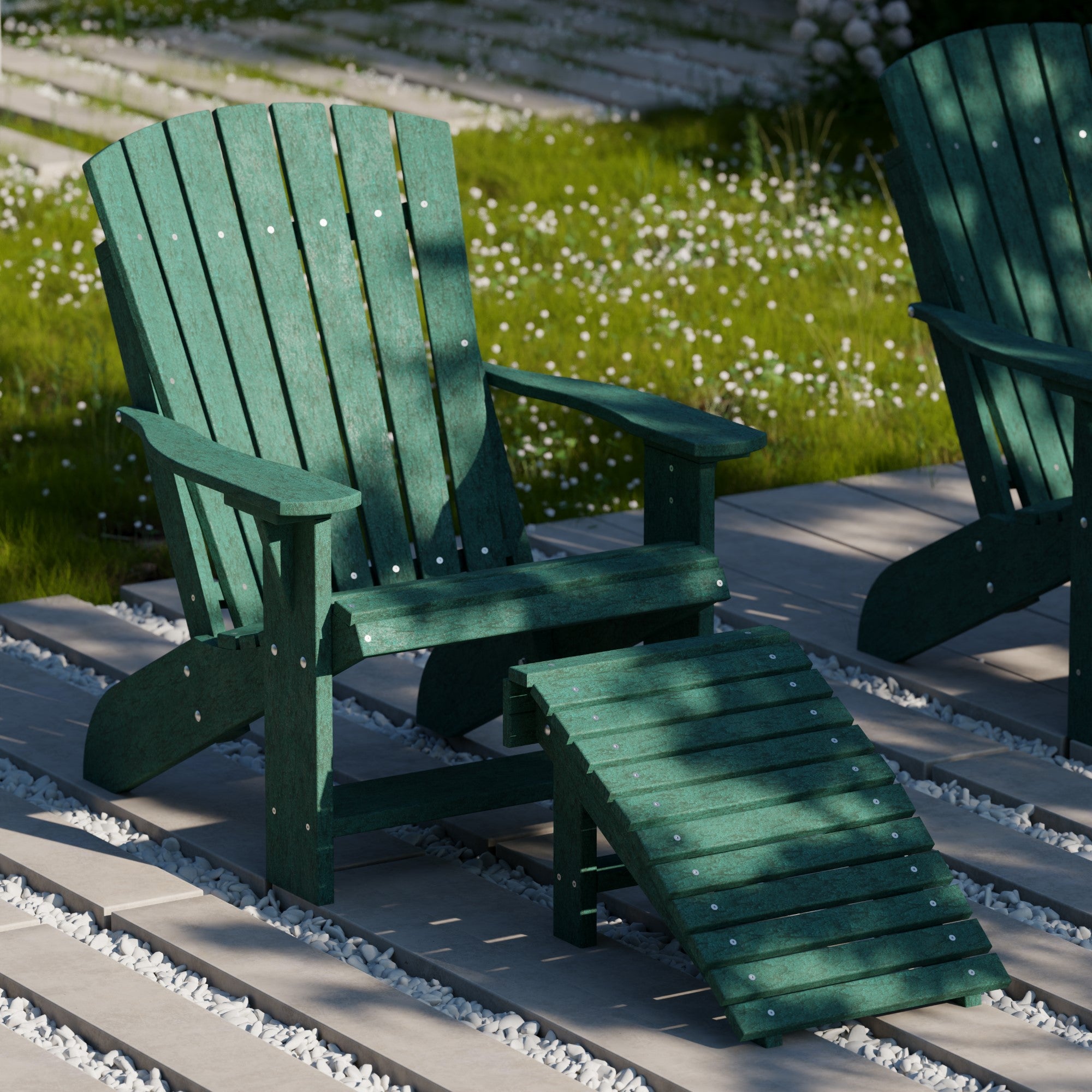 Premium Heritage Adirondack Chair - Solid Wood Outdoor Patio Furniture for Garden, Deck, Poolside & Backyard Relaxation