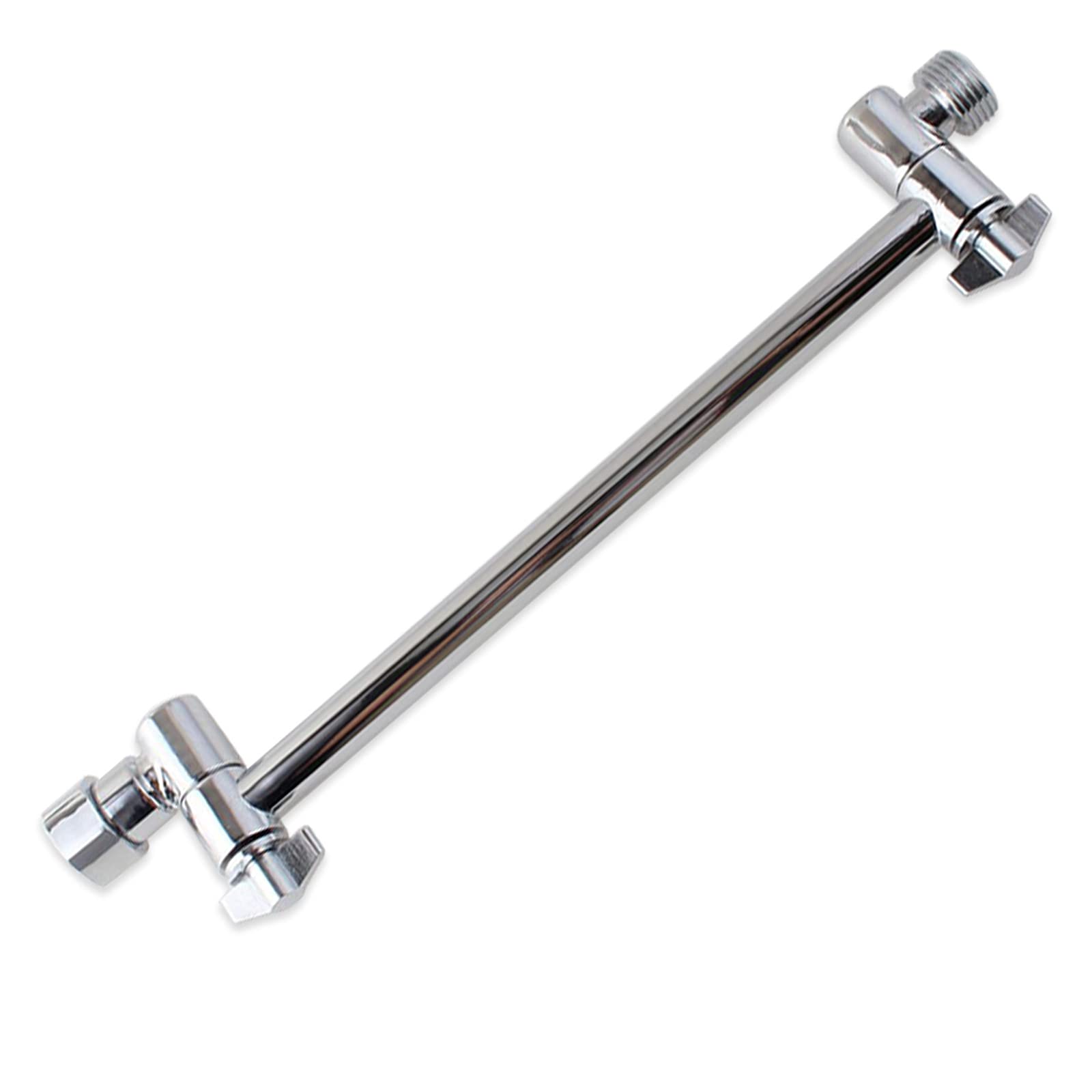 11 Inch Adjustable Shower Arm Extension with Lock Joints - Polished Chrome Brass Shower Head Extension for Handheld & Rainfall Showerheads - Perfect for Bathroom Renovation & Spa-Like Shower Experience