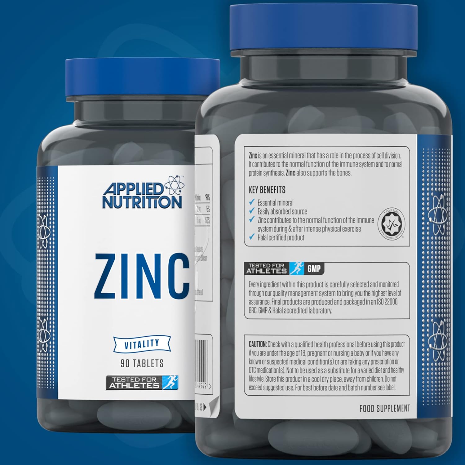 Applied Nutrition Zinc Supplement 90 Tablets - 3 Month Supply for Immune Support & Wellness | Daily Health Booster for Adults & Seniors