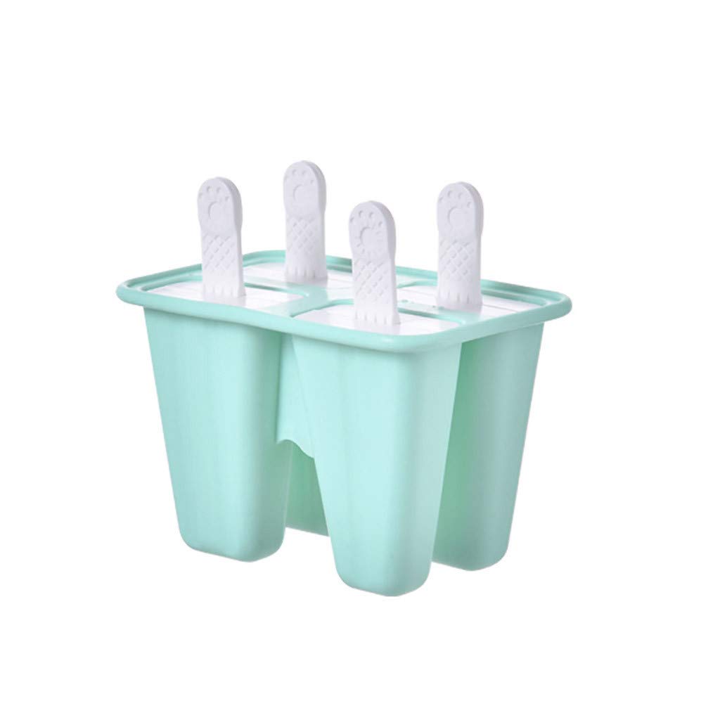 Best Popsicle Molds Set of 4 - Reusable DIY Ice Pop Makers for Homemade Ice Cream, Dishwasher Safe & Easy Release - Perfect for Summer Treats, Kids Snacks, and Party Desserts (Green)