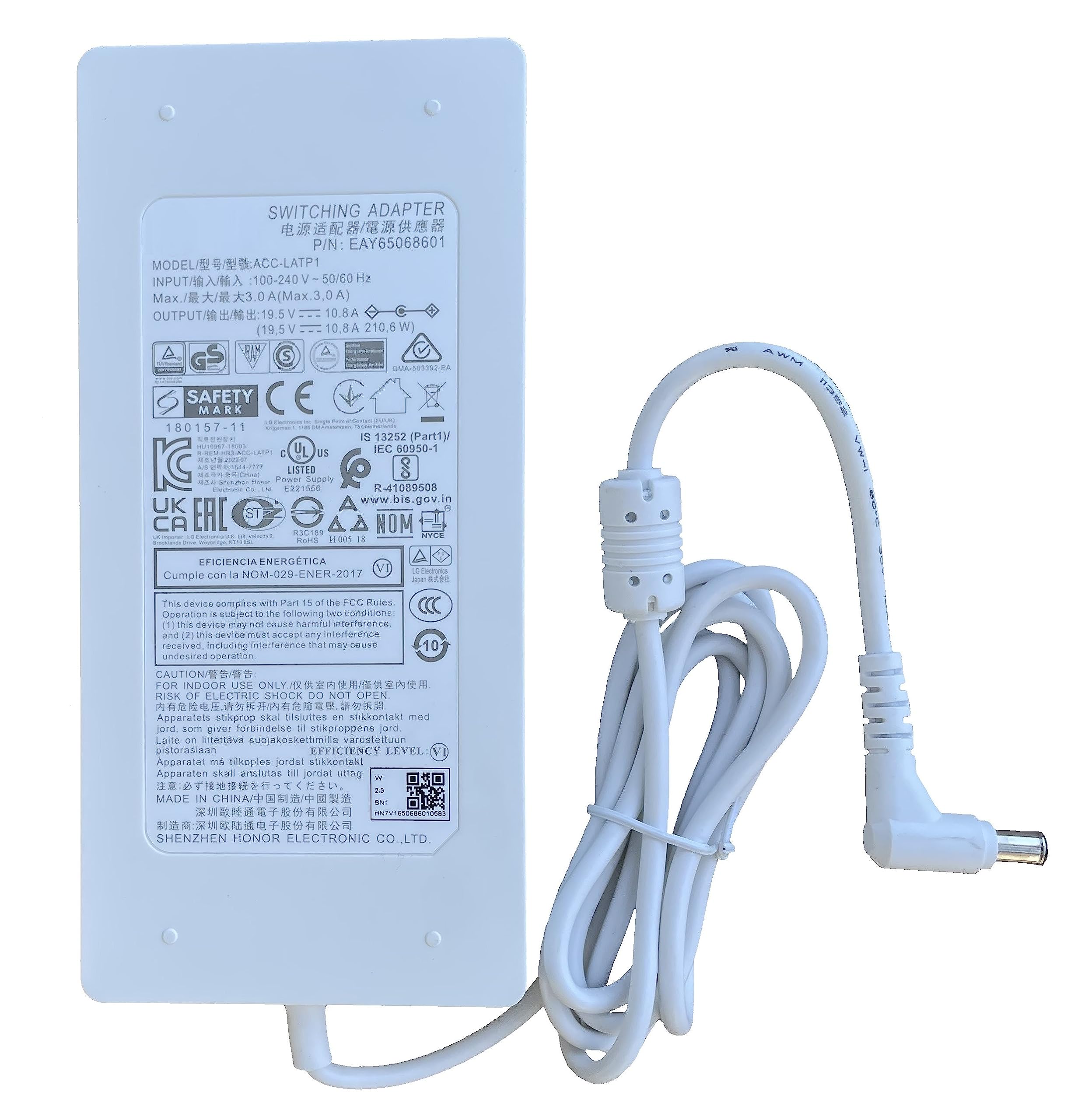 Original AC Adapter Power Supply for LG 32UL950 & 32UL950-W Curved UltraWide Monitor - Replacement Charger for Home Office & Gaming Setup