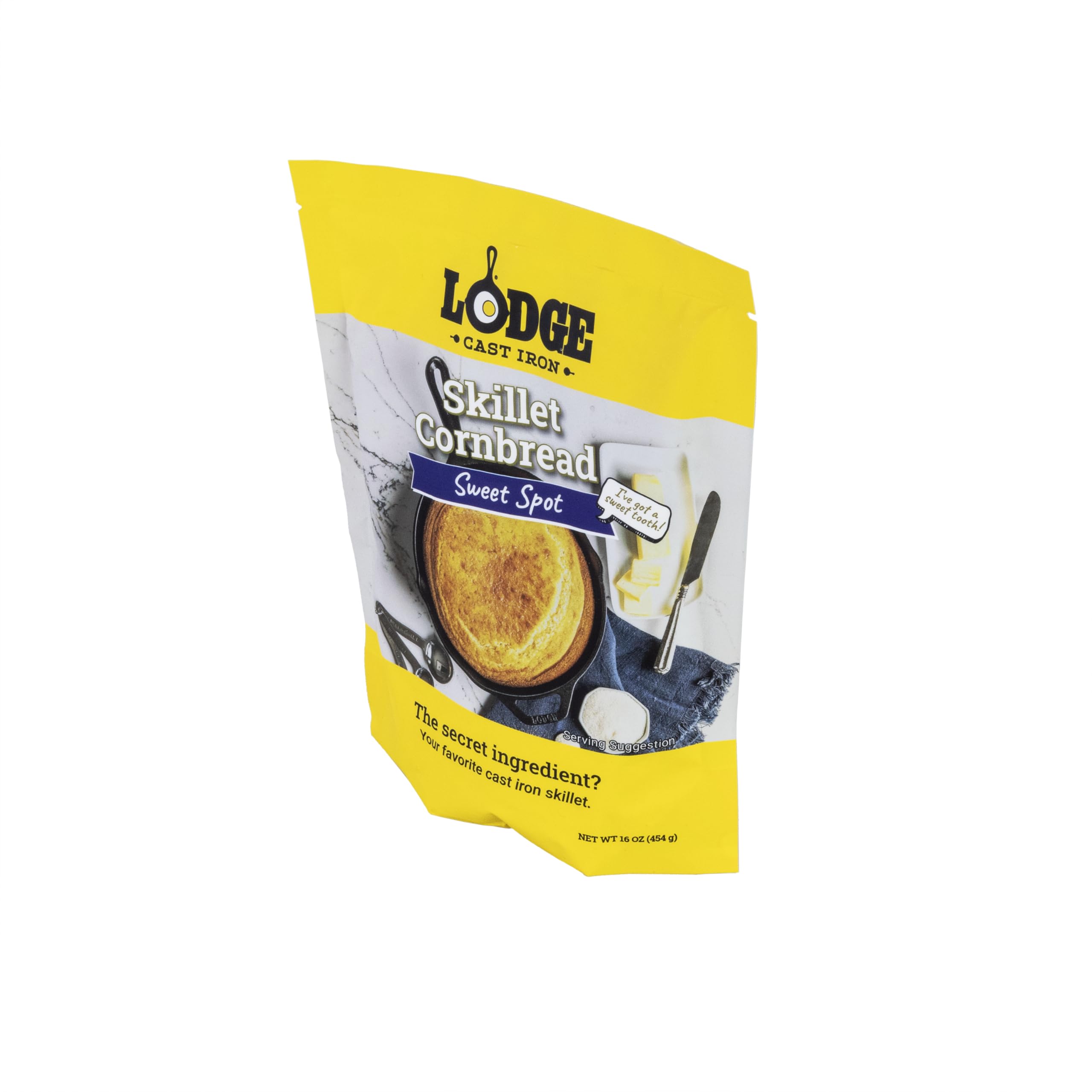 Lodge Cast Iron Skillet Cornbread Mix – Premium 16 oz (4 Pack) for Cast Iron Skillet, Wedge Pan, Cornstick Pan & Muffin Pan – Sweet Spot – Perfect for Baking, Camping & Southern-Style Cooking