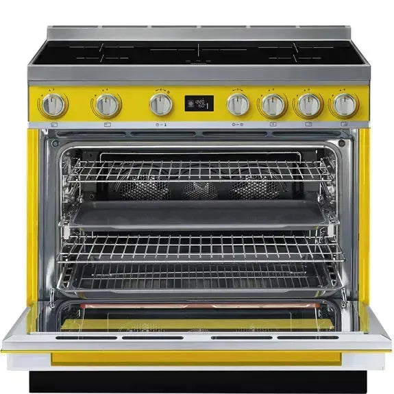 Smeg 90cm Portofino Induction Cooktop - Sunshine Yellow | Fast Heating Electric Stove for Modern Kitchens | Perfect for Home Cooking & Entertaining