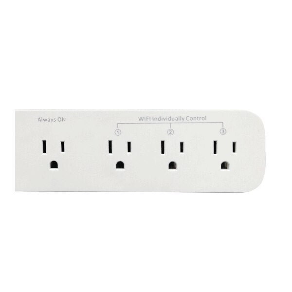 Smart Power Strip with 4 Outlets & 1.5M Cord - Perfect for Home Office, Gaming Setup & Entertainment Center