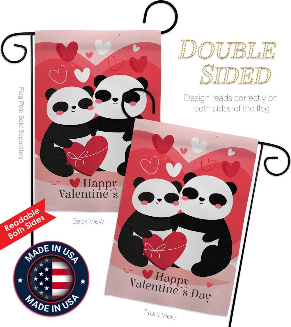 Panda Love Garden Flag - Valentine's Spring Decor for Yard & Home