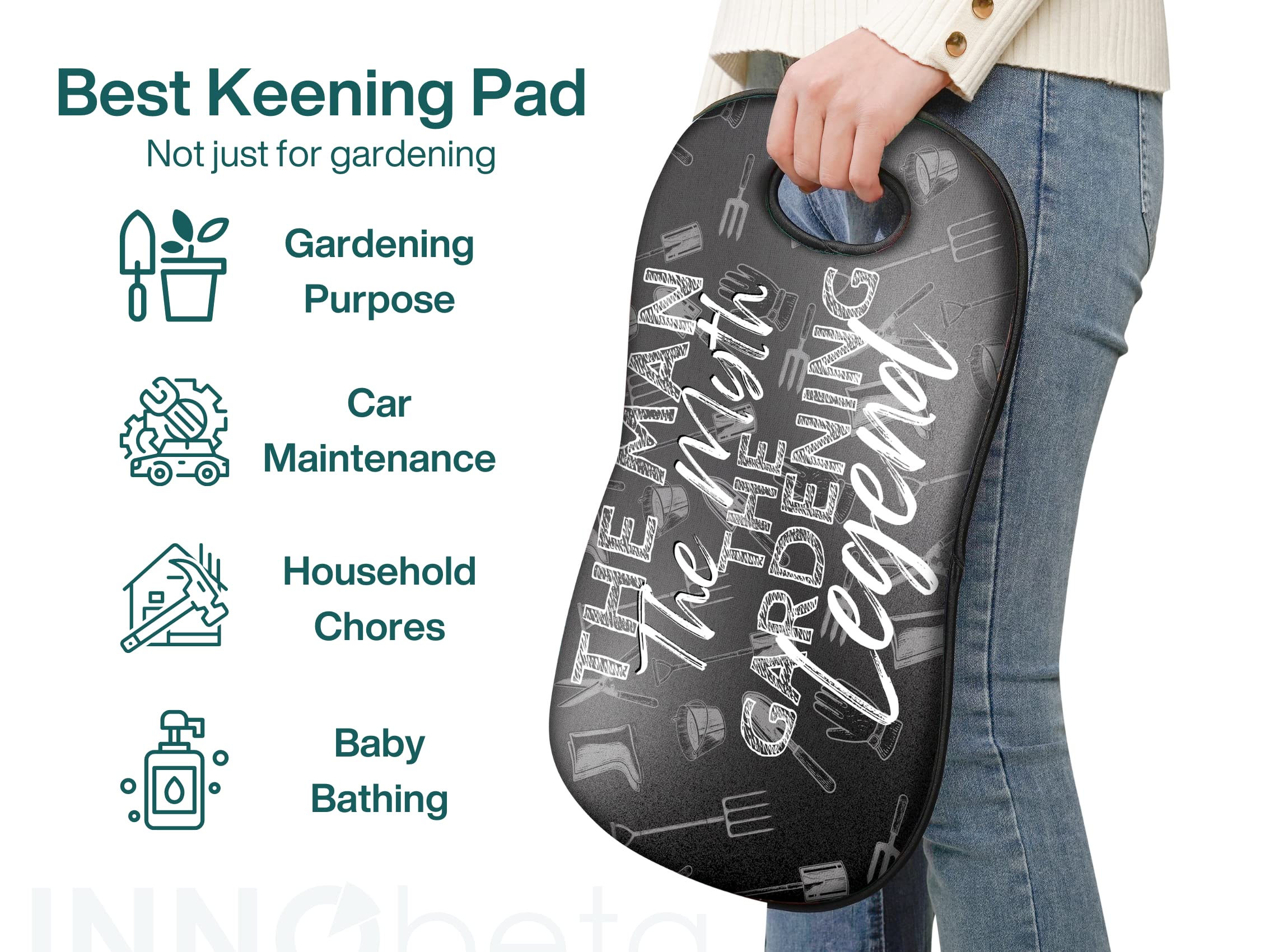 InnoBeta Extra Thick Memory Foam Kneeling Pad with Handle - 18.9