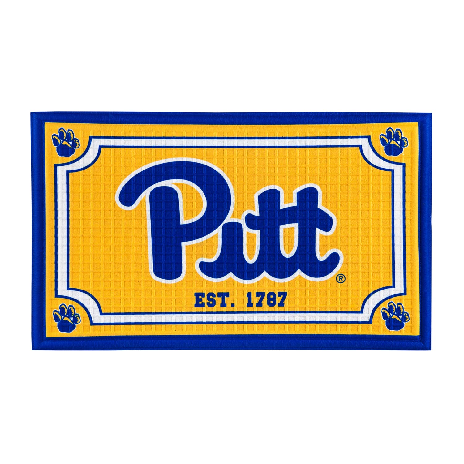 University of Pittsburgh Team Sports America Embossed Door Mat - Non-Slip Welcome Mat for College Fans, Dorm Room Decor & Game Day Spirit