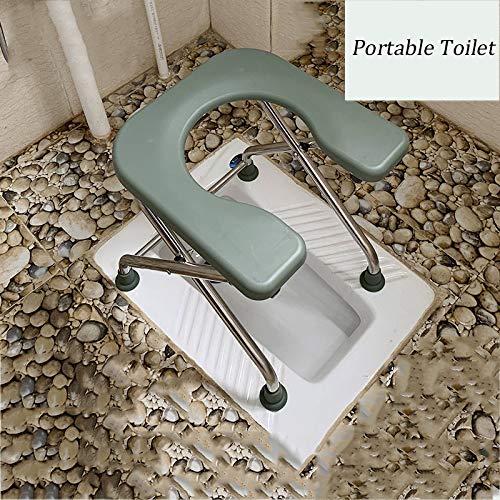 Foldable Shower Chair with Non-Slip Legs - Portable Bathroom Toilet Commode for Elderly & Disabled Adults - Lightweight Adjustable Shower Bench for Safe Bathing & Bedside Use - Easy to Clean & Wipe Down