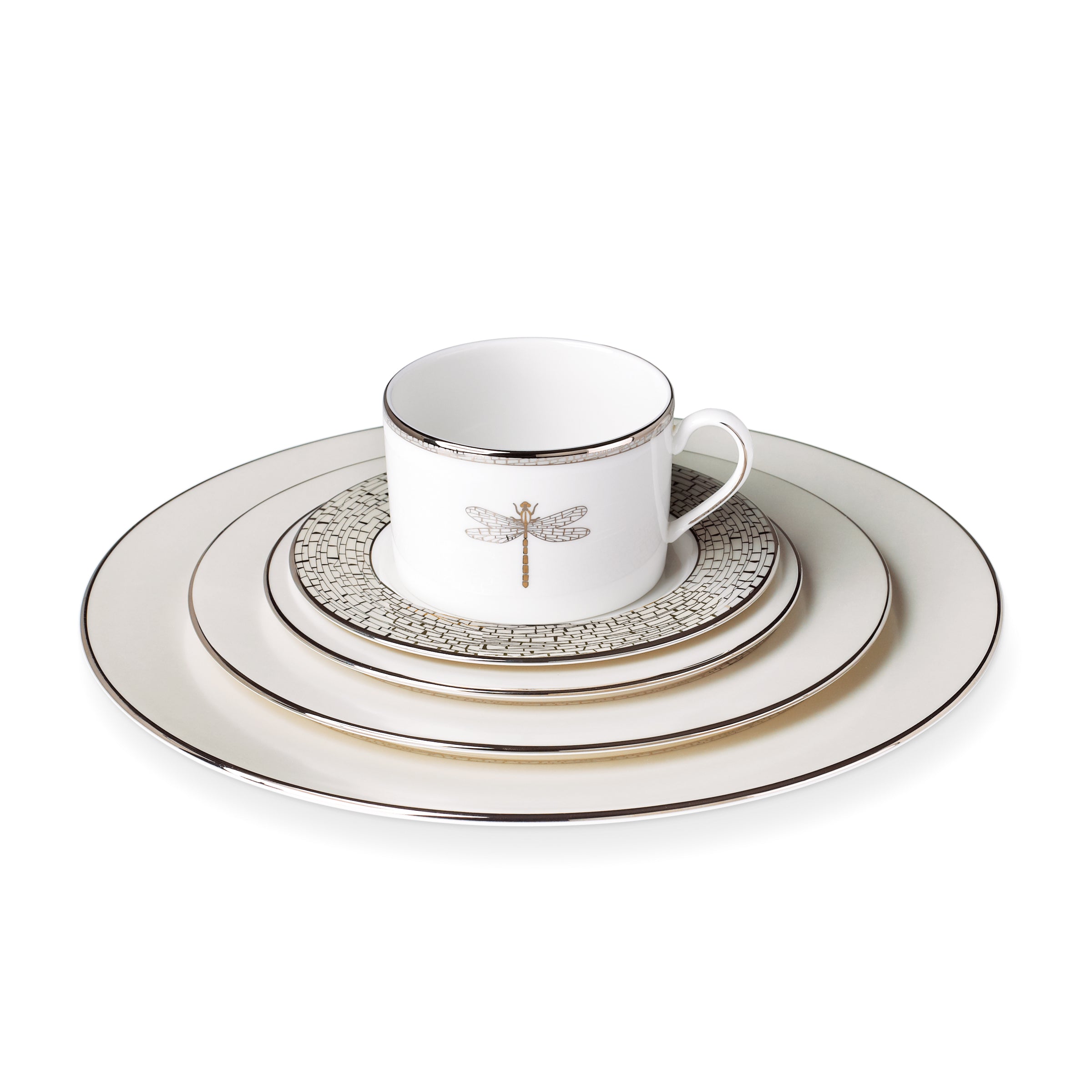 June Lane 5-Piece Dinnerware Set - Elegant Porcelain Plates, Bowls & Mugs for Everyday Dining, Dinner Parties & Special Occasions