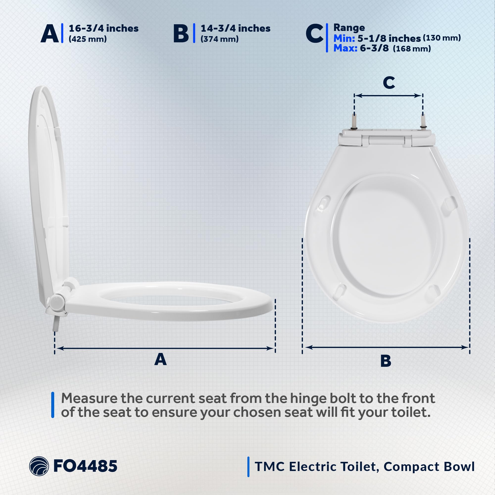 TMC Marine Deluxe Toilet Seat with Cover - Slow Close Quiet Hinges for Boats & RVs, Non-Slip Design, Easy Installation (Model FO4485) - Perfect for Marine Bathrooms, Yachts, and Campers