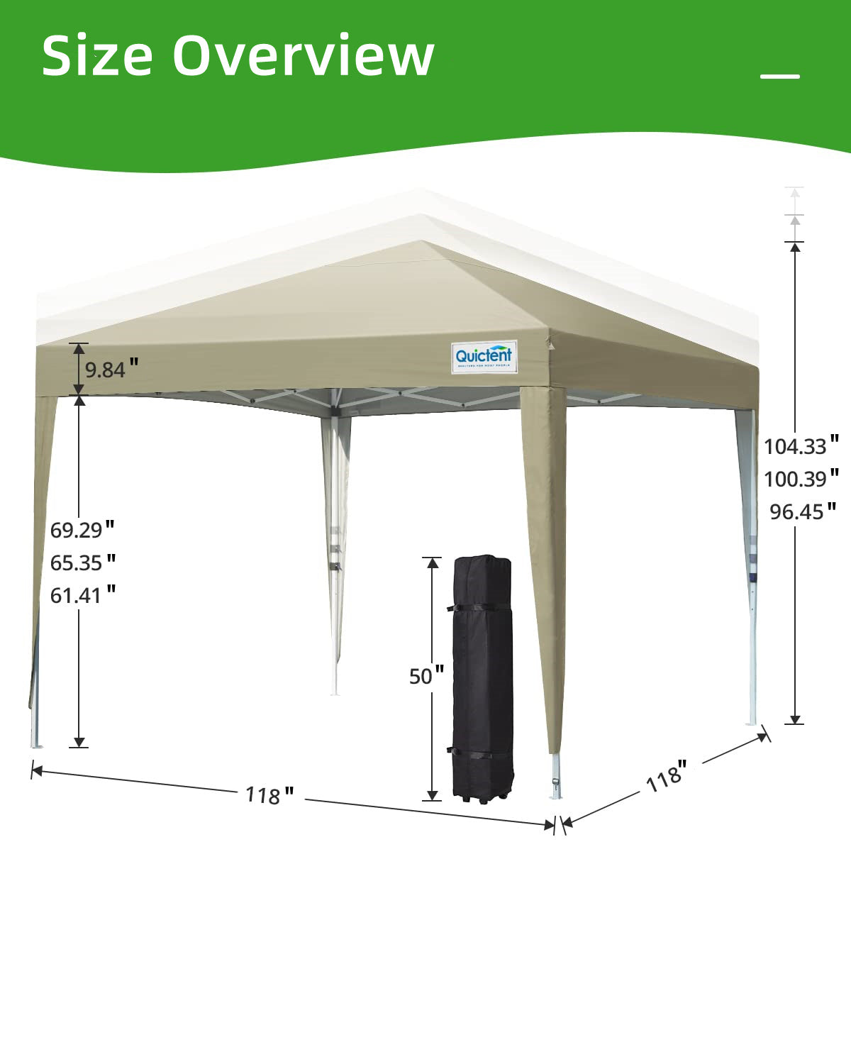 10'x10' Upgraded Pop Up Canopy Tent with Sidewalls - Waterproof Outdoor Shelter for Camping, Beach, Picnics & Backyard Parties