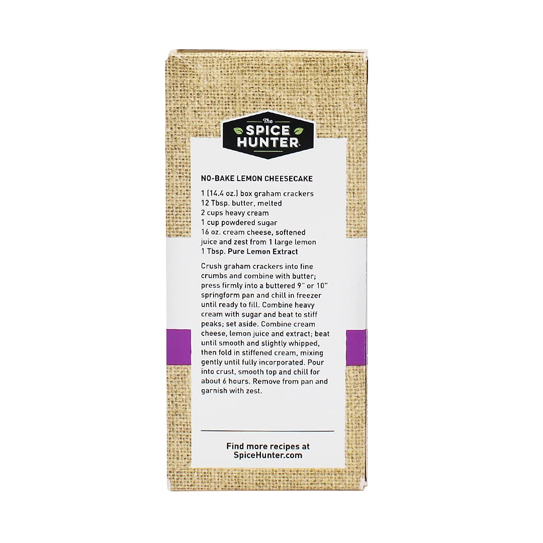 Pure Lemon Extract by The Spice Hunter - 2 Fl Oz (Pack of 6) | Natural Flavoring for Baking, Cooking & Cocktails | Premium Quality Lemon Extract for Desserts, Drinks & Recipes