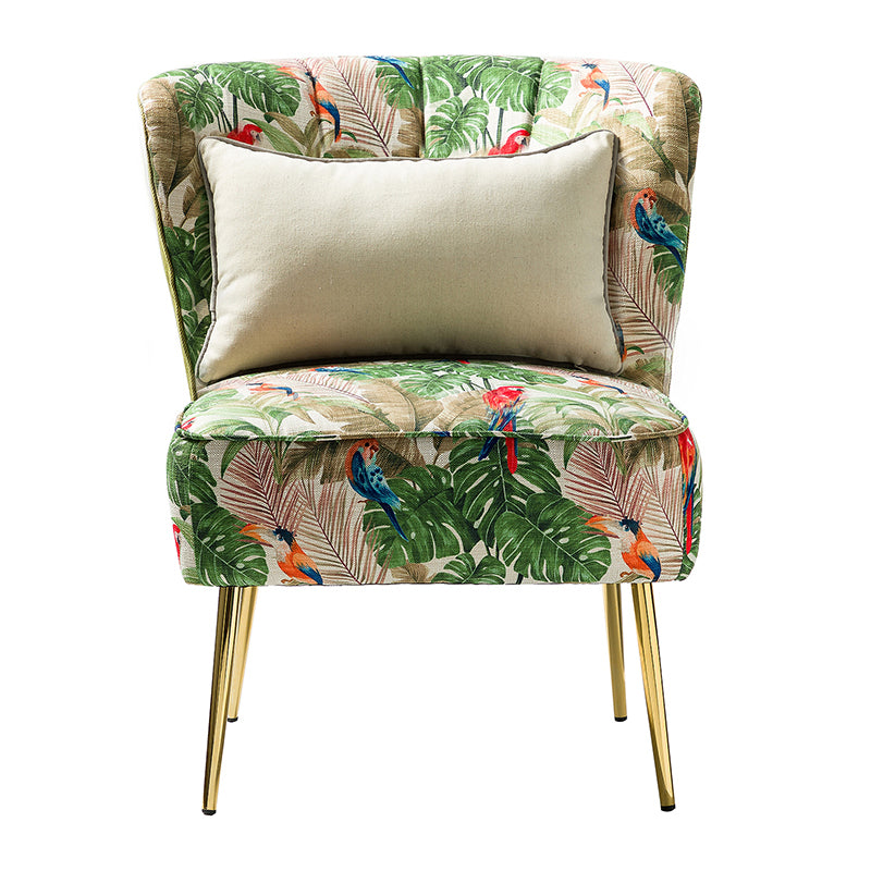 Luxury Coraline Velvet Barrel Chair with Tufted Back & Sturdy Metal Legs - Elegant Accent Chair for Living Room, Bedroom or Office Decor