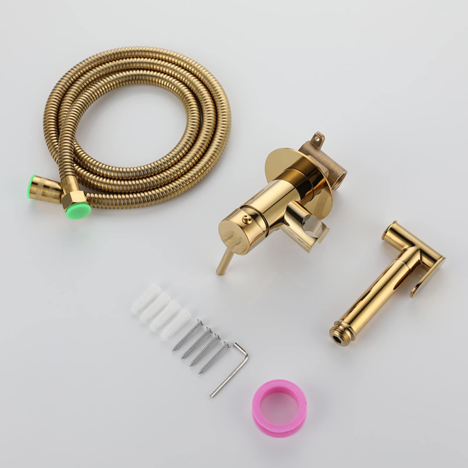 **Portable Brass Handheld Bidet Sprayer for Toilet & Baby Cloth Diaper - Hot & Cold Water Compatible with Hose for Feminine Wash - Perfect for Bathroom Hygiene & Baby Care**