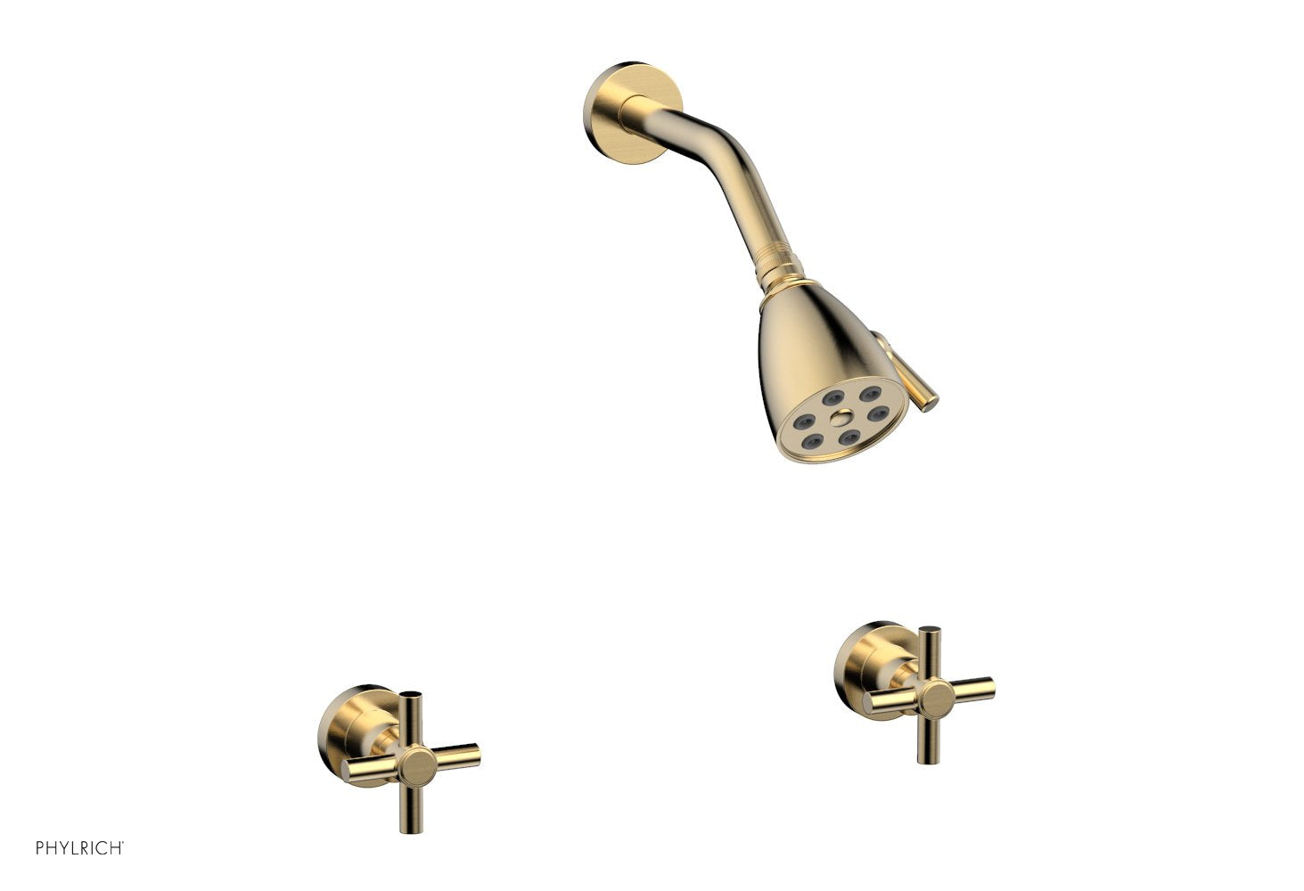 Premium Two Handle Shower Faucet Set with Tubular Cross Handles - D3134 Model for Bathroom & Shower Renovation | Durable Brass Construction, Easy Installation, Modern Water Control Design