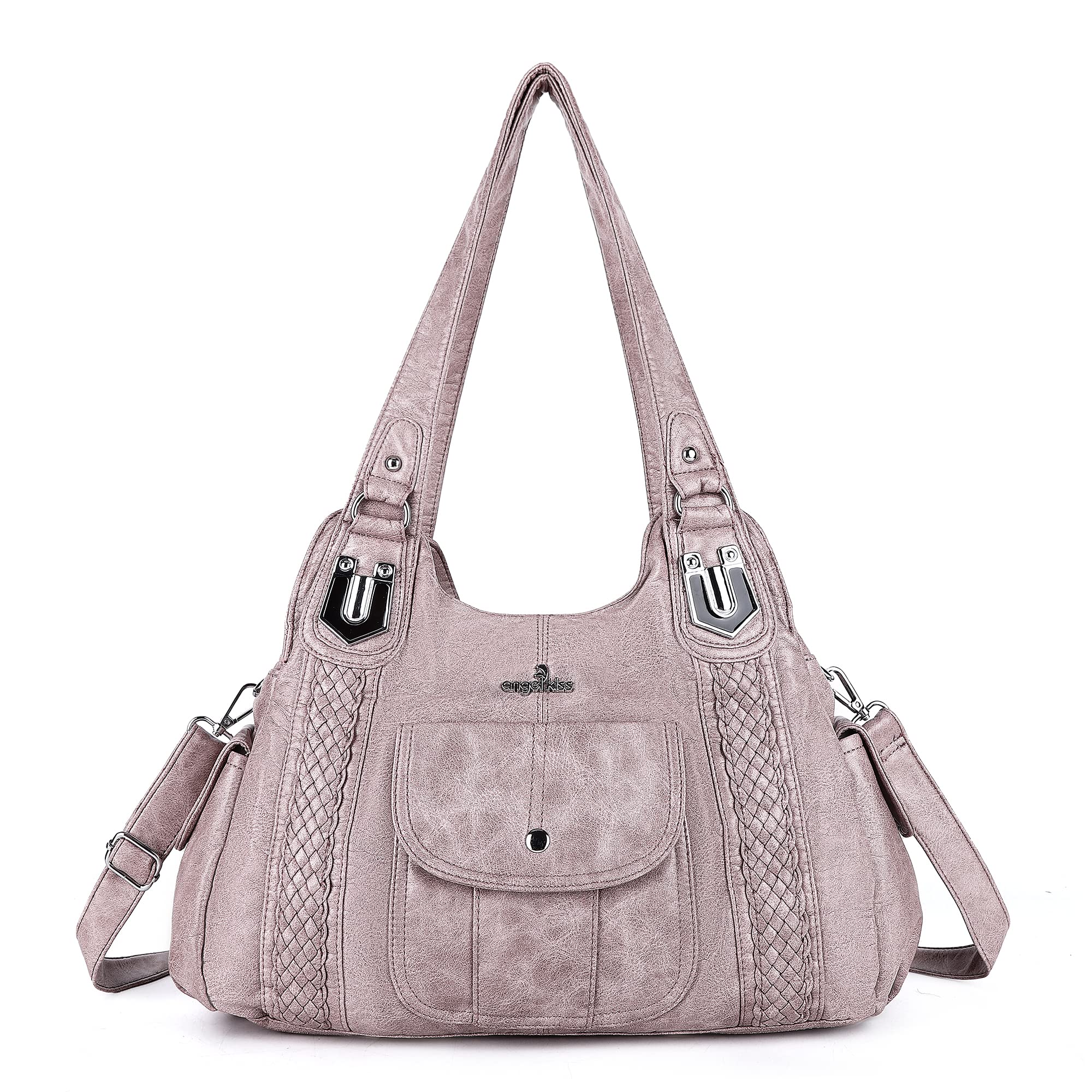 Angelkiss Women's Vegan Leather Crossbody Hobo Satchel Shoulder Tote Purse - Stylish & Durable Handbag for Work, Travel & Everyday Use