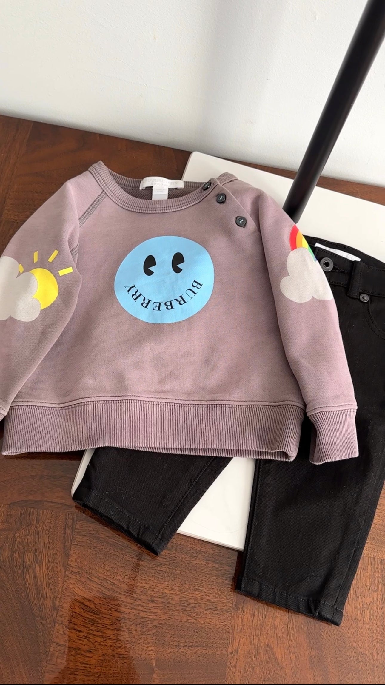 Burberry Kids Rainbow Logo Sweatshirt for Boys & Girls - 12 Months (12M) - Soft Cotton Pullover for Casual Wear & Playdates