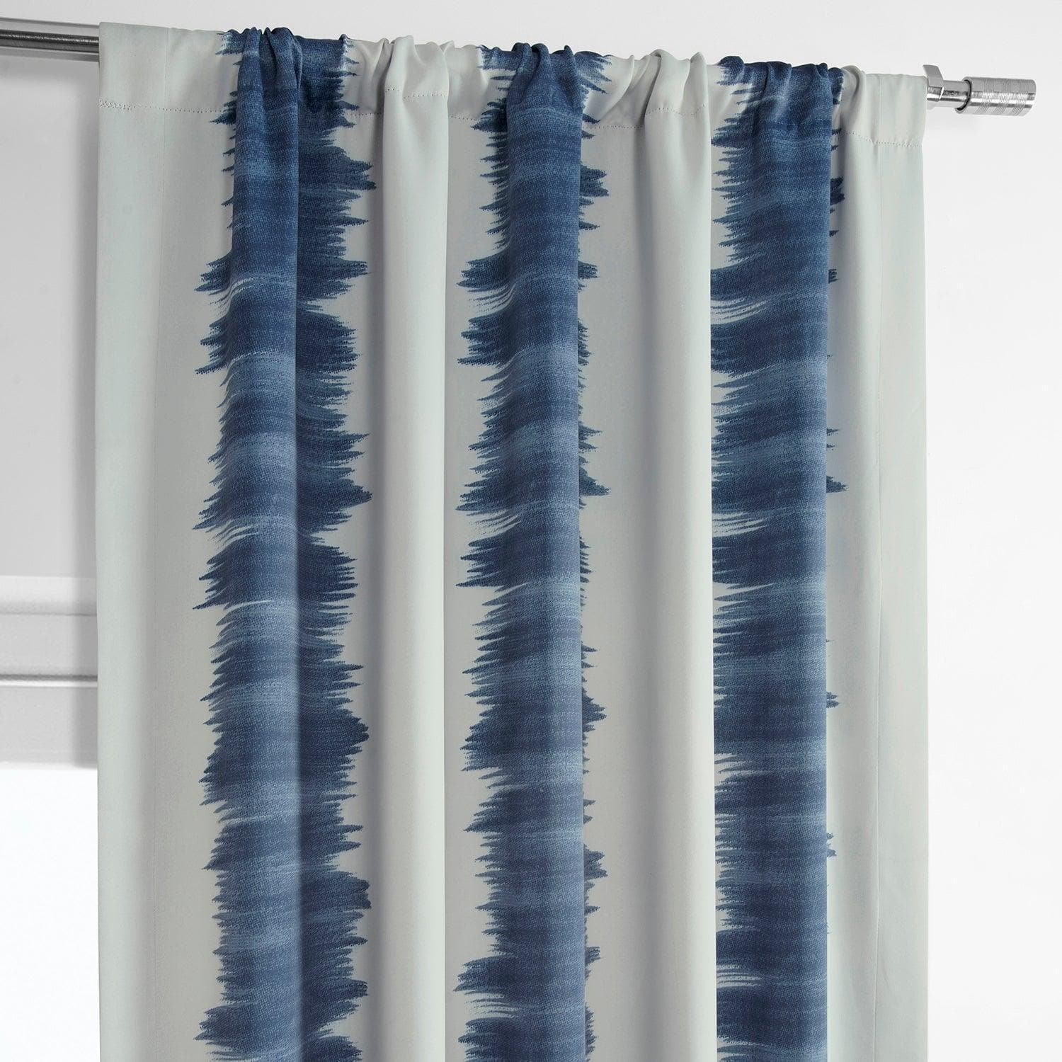 Flambe Blue Striped Blackout Curtains - Thermal Insulated Room Darkening Drapes for Bedroom, Living Room & Nursery - Noise Reducing & Energy Efficient Window Treatments